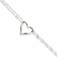 Picture of 14k White Gold Double Strand Heart Anklet