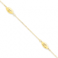 Picture of 14k Polished Puffed Rice Bead Anklet