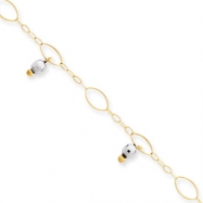 Picture of 14K Two-Tone Mirror Beaded Anklet