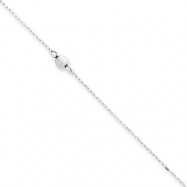 Picture of 14K White Gold Mirror Beaded Anklet