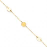 Picture of 14K Polished Disc Adjustable Anklet