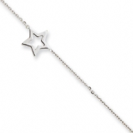 Picture of 14K Whtie Gold Adjustable Star Anklet