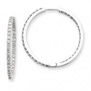 Picture of 14k White Gold Diamond Hoop Earrings