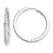 Picture of 14k White Gold Diamond Hoop Earrings
