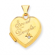 Picture of 14K 15mm Heart Diamond Special Daughter Locket