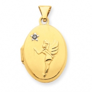 Picture of 14K 17mm Oval Rhodium Diamond Wishkeeper Locket