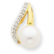 Picture of 14K and Rhodium Diamond Pearl Pendant