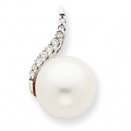 Picture of 14K White Gold Diamond and Cultured Pearl Pendant