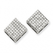 Picture of 14k White Gold Princess Diamond Screwback Earrings