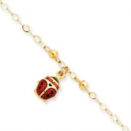 Picture of 14K Adjustable Enameled Ladybug Anklet