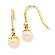 Picture of 14k Cultured Pearl & Diamond Earrings