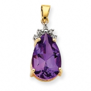 Picture of 14k Amethyst & Diamond Pendant