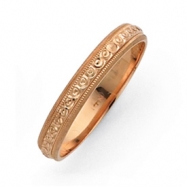 Picture of 14K Rose Gold 3mm Design Etched Wedding Band ring
