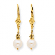 Picture of 14K White Cultured Pearl Leverback Earrings