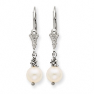 Picture of 14K White Gold Cultured Pearl Leverback Earrings
