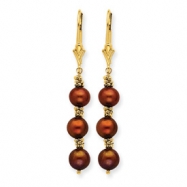 Picture of 14K Chocolate Cultured Pearl & Bead Earrings