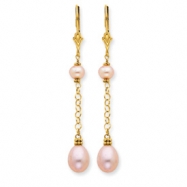 Picture of 14K Natural Color Cultured Pearl Leverback Earrings