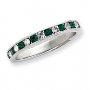 Picture of Sterling Silver Green & White CZ Eternity Band ring