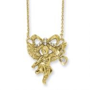 Picture of Gold-tone Angel with Crystal Bow 16in w/ext Necklace