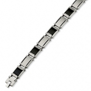 Picture of Stainless Steel Carbon Fiber & Link Bracelet anklet