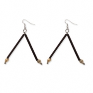 Picture of Silver-tone Bamboo, Coconut & Tiger Nasa Shell Dangle Earrings