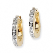 Picture of 14k Diamond Fascination Round Hinged Hoop Earrings