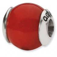 Picture of Sterling Silver Reflections Red Quartz Stone Bead