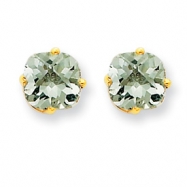 Picture of 14k 6mm Cushion Green Amethyst Earring