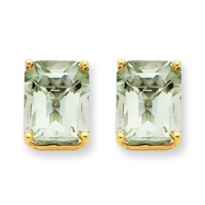 Picture of 14k 10x8 Emerald Green Amethyst Earring