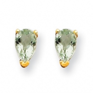 Picture of 14k 5x3 Pear Green Amethyst Earring