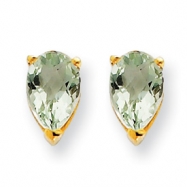 Picture of 14k 6x4 Pear Green Amethyst Earring