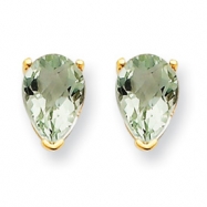 Picture of 14k 7x5 Pear Green Amethyst Earring