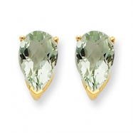Picture of 14k 9x6 Pear Green Amethyst Earring