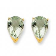 Picture of 14k 10x7 Pear Green Amethyst Earring