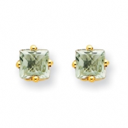 Picture of 14k 4mm Square Green Amethyst Earring