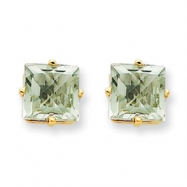 Picture of 14k 7mm Square Green Amethyst Earring