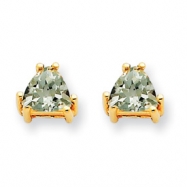 Picture of 14k 5mm Trillion Green Amethyst Earring