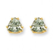 Picture of 14k 6mm Trillion Green Amethyst Earring