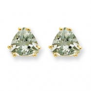 Picture of 14k 7mm Trillion Green Amethyst Earring