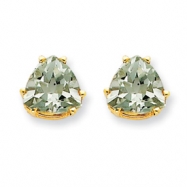 Picture of 14k 8mm Trillion Green Amethyst Earring