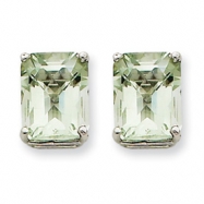 Picture of 14kw 10x8mm Emerald Green Amethyst Earring