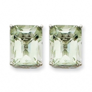 Picture of 14kw 12x10mm Emerald Green Amethyst Earring