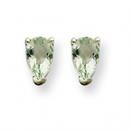Picture of 14kw 5x3 Pear Green Amethyst Earring