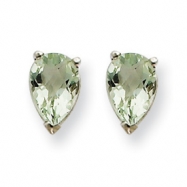 Picture of 14kw 6x4 Pear Green Amethyst Earring