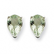 Picture of 14kw 7x5 Pear Green Amethyst Earring