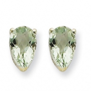 Picture of 14kw 8x5 Pear Green Amethyst Earring