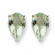 Picture of 14kw 9x6 Pear Green Amethyst Earring