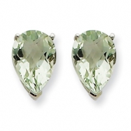 Picture of 14kw 10x7 Pear Green Amethyst Earring