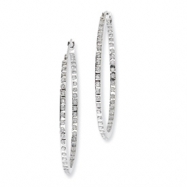 Picture of 14k White Gold Diamond Fascination Round Hinged Hoop Earrings