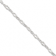 Picture of Sterling Silver 9inch Solid Polished Fancy Knot-Link Anklet